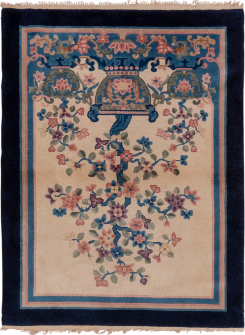 Vintage Chinese Area Rug (4' x 5')